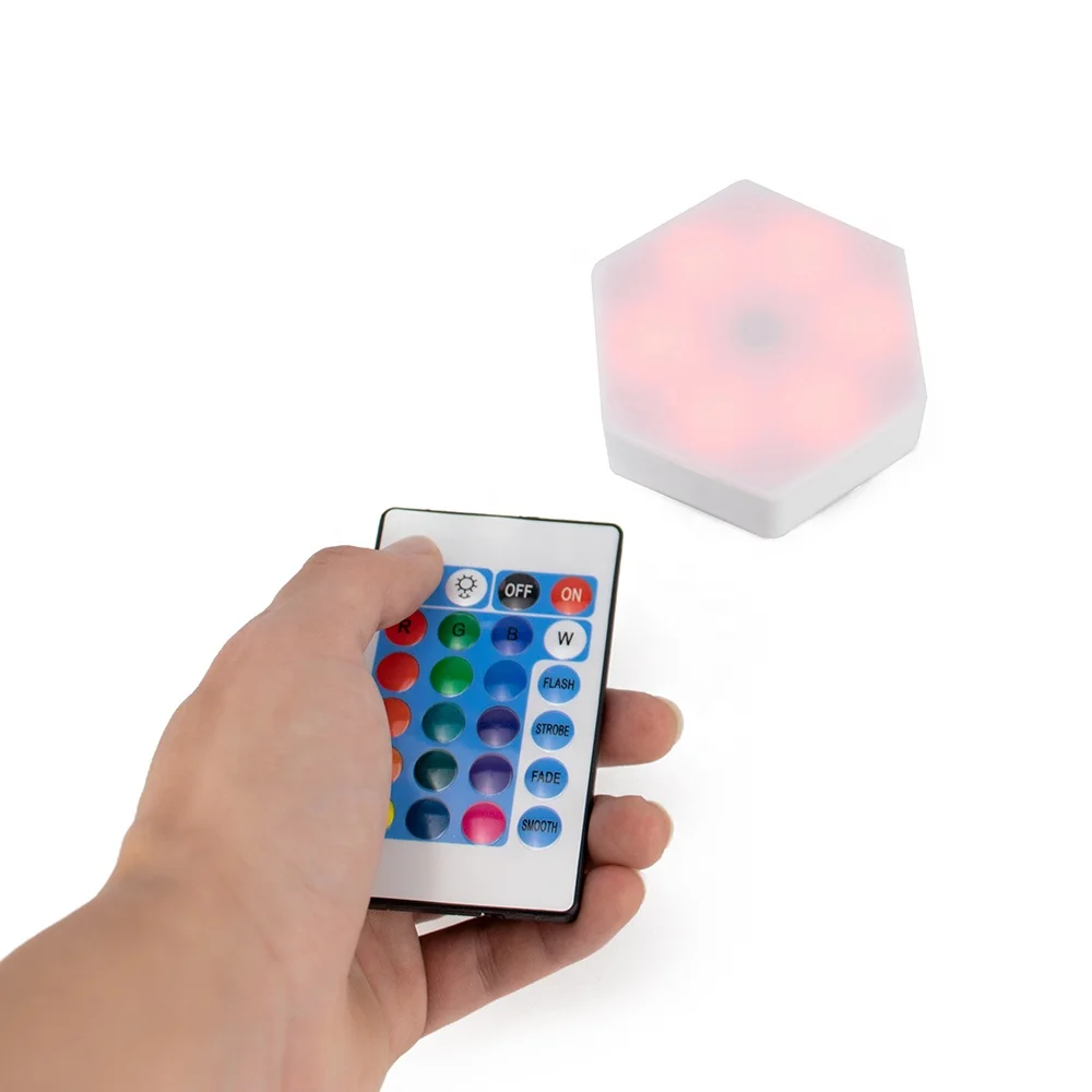 DIY пластиковый модульный RGB светодиодный окружающий свет сотовый шестиугольный беспроводной ночник