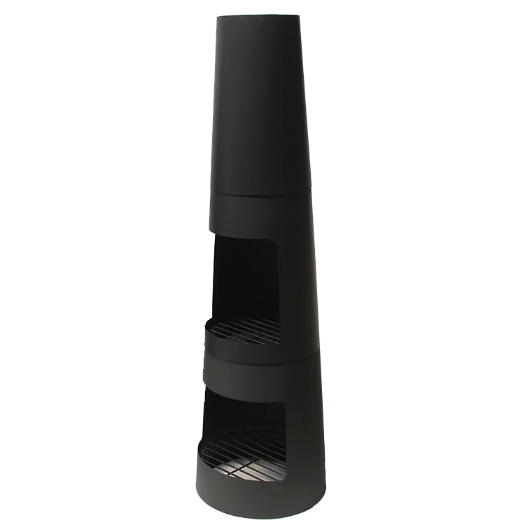 
125cm H garden round steel modern chimeneas with storage 