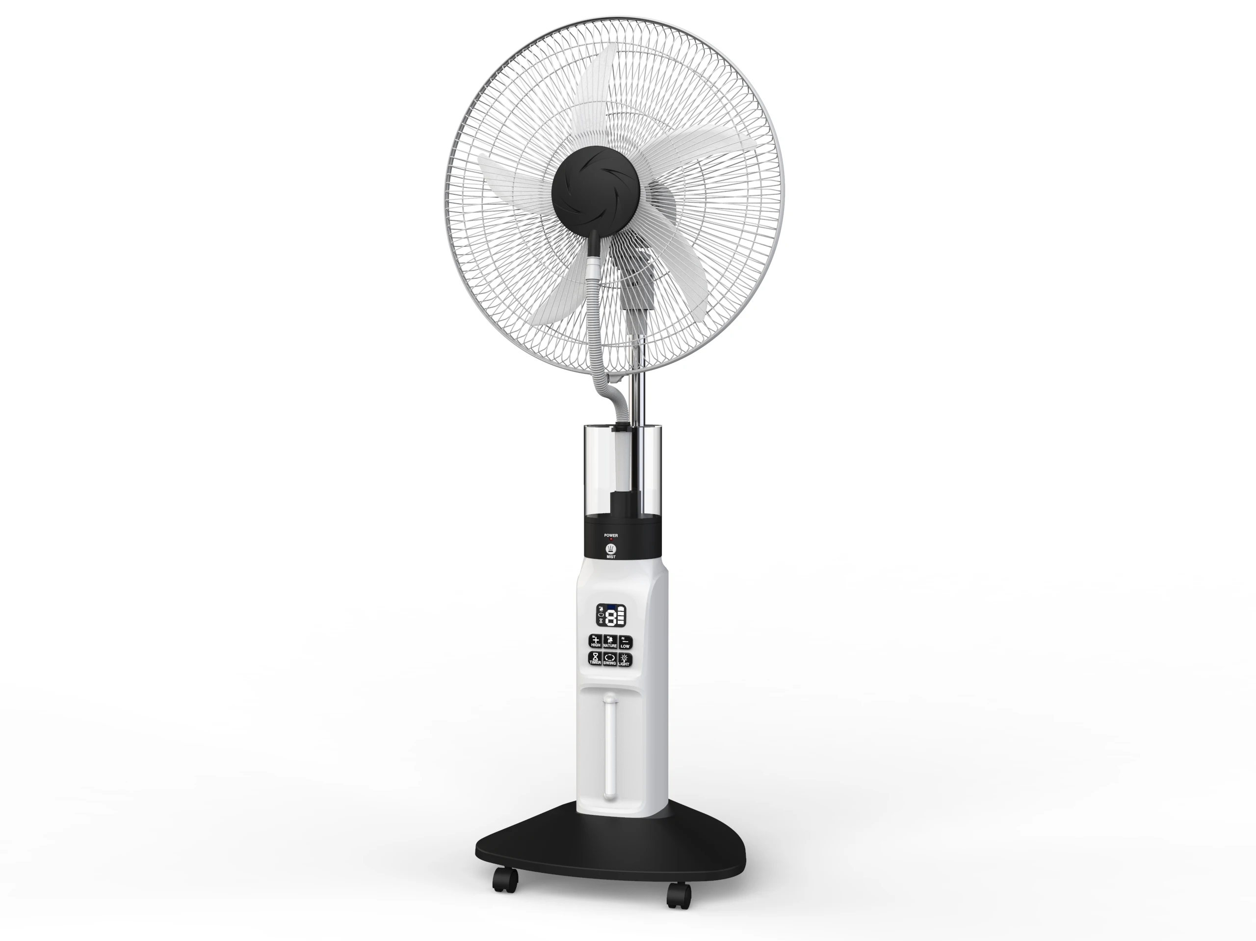 18 Inch AC/DC Emergency Mist Fan 4.5Ah With 9 Wind Speeds USB Remote Standing Rechargeable Stand Fan