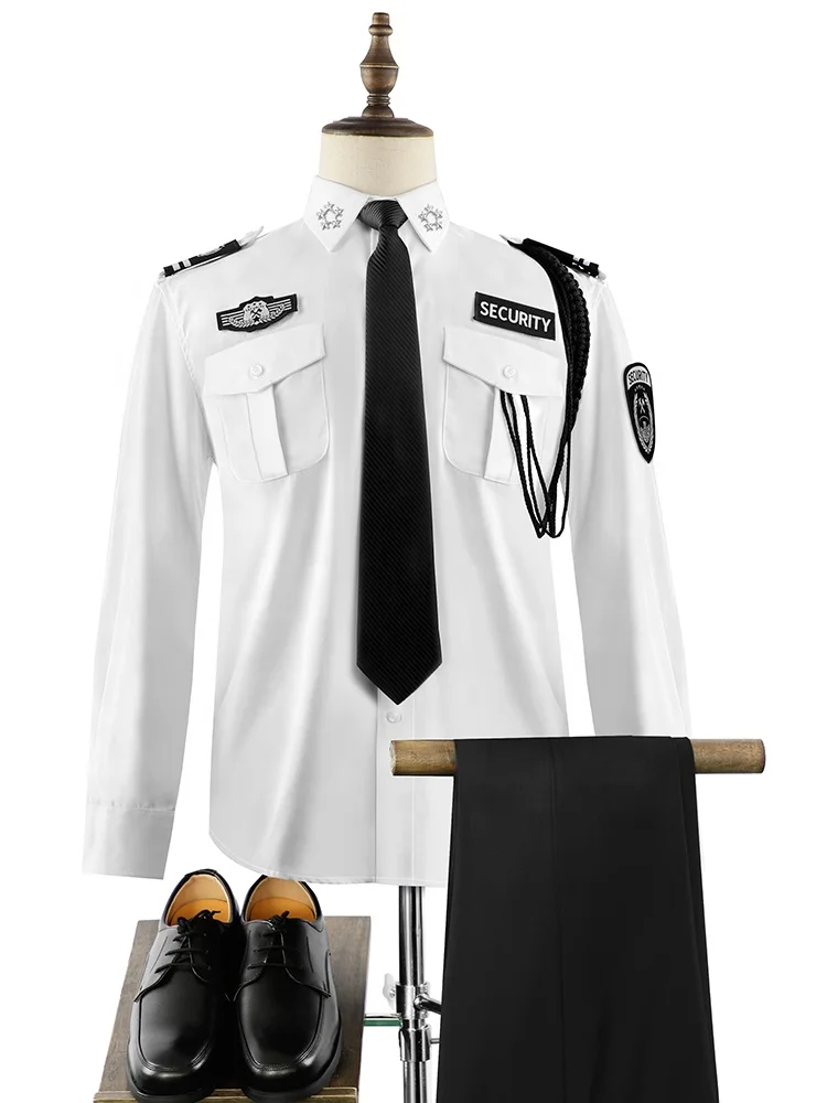 Новый дизайн, униформа охранника с логотипом на липучке, белая Защитная униформа, рубашка