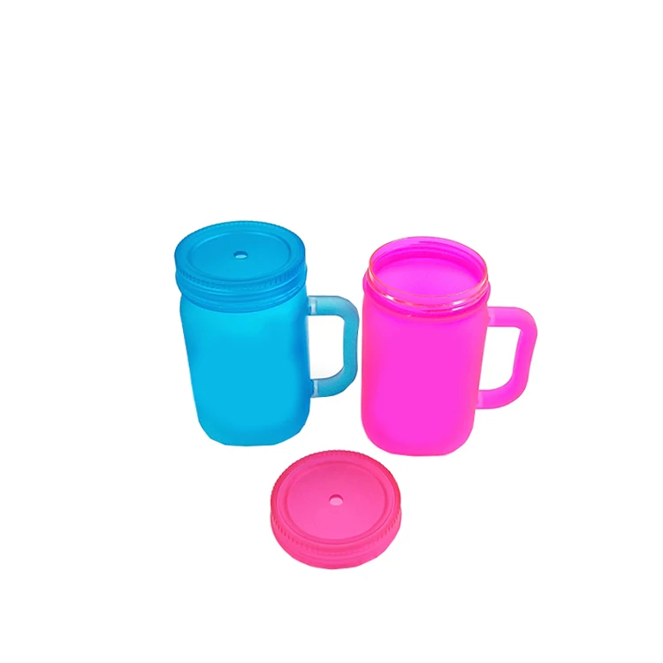 
wholesale customized unique eco friendly reusable drinking cups portable plastic double wall mason jar cup with lids and straws 