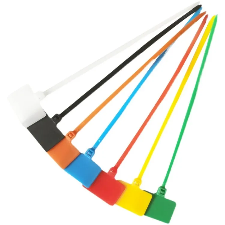 4*200Mm Nylon Cable Ties Tag Labels Plastic Loop Ties Markers Cable Tag Self-locking Zip Ties Easy Mark