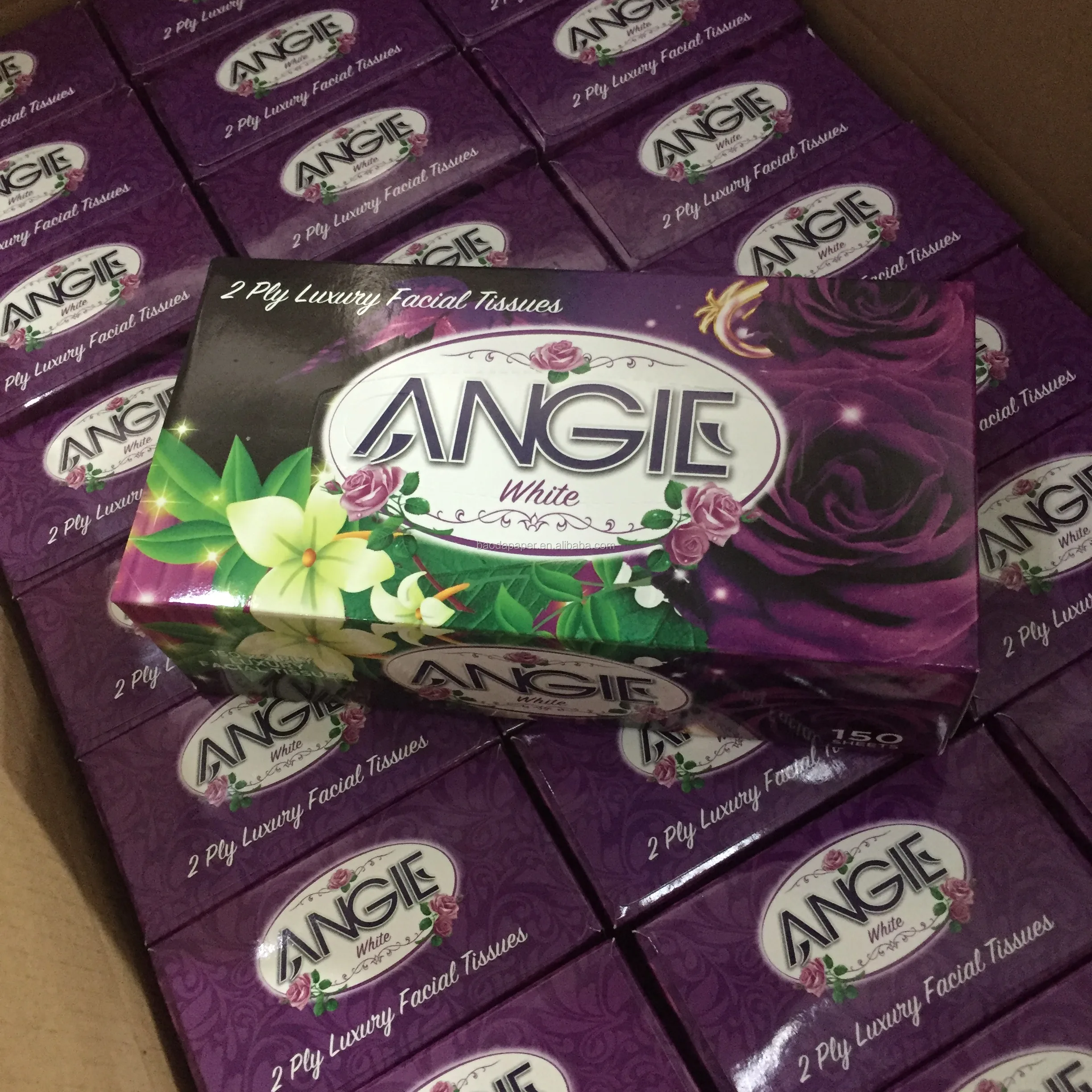 Wholesale Hygienic 2 Ply Box Wood Pulp Facial Tissue Paper