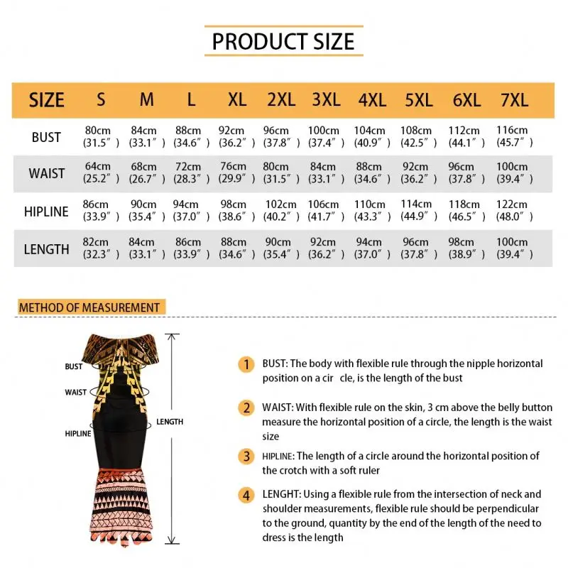 fishtail evening dresses new model Polynesia Tribal Printed Puletasi Maxi Dresses Women Wholesale Bodycon Dress Women