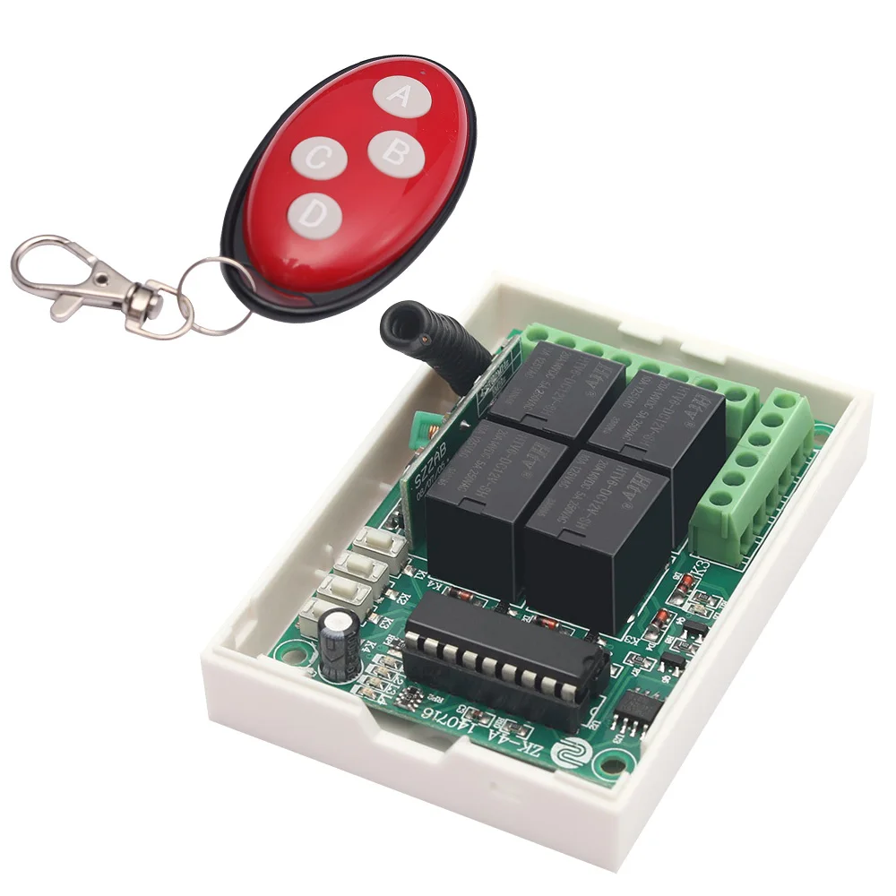 DC 12V 10A реле 4 канальный РЧ пульт дистанционного управления с беспроводной пульт дистанционного управления для передатчик и приемник