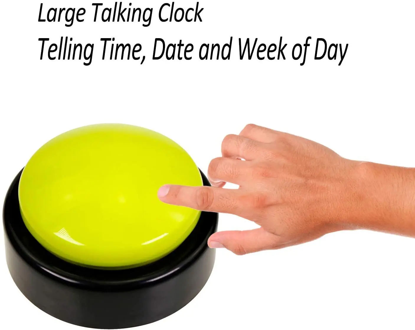 Large Button Alarm Clock BigTalking Clock for Visually Impaired Telling Time and Date for Elderly Impaired Sight Blind with Led