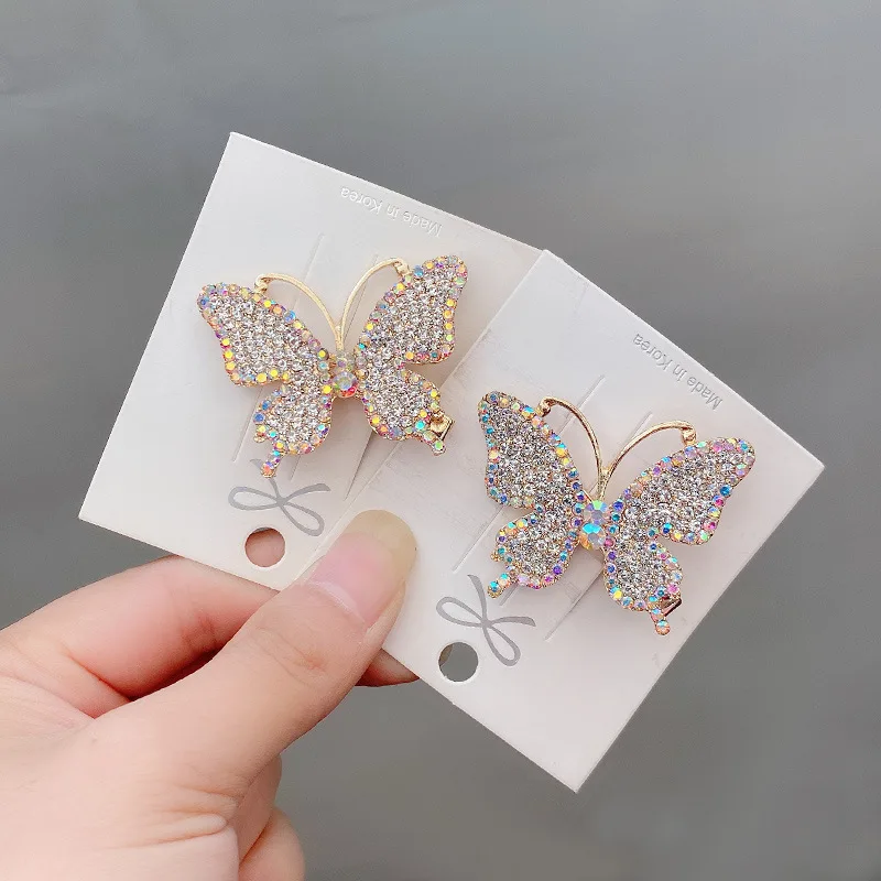 Fashion Hairgrip Bling Butterfly Hairpins Hairgrip for Women Girls Diamond Hair Clips Barrette