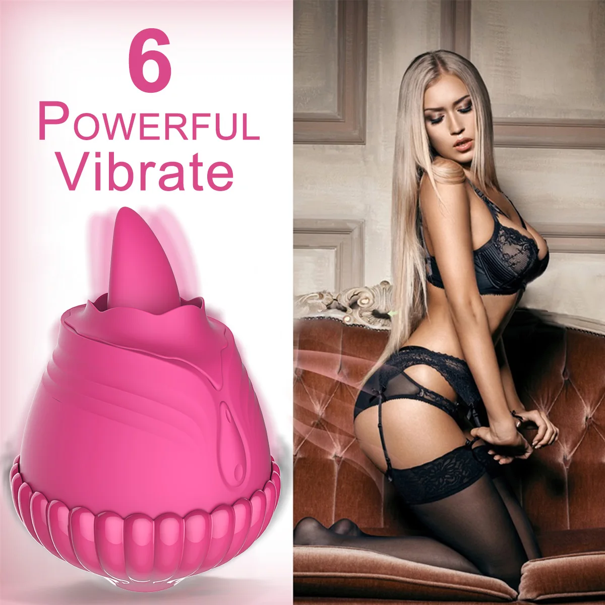 YPM Portable Rose Sucking Vibrator Strong Shock Sucking Teasing Vibrator Rose Vibrator Sex Toy for Women