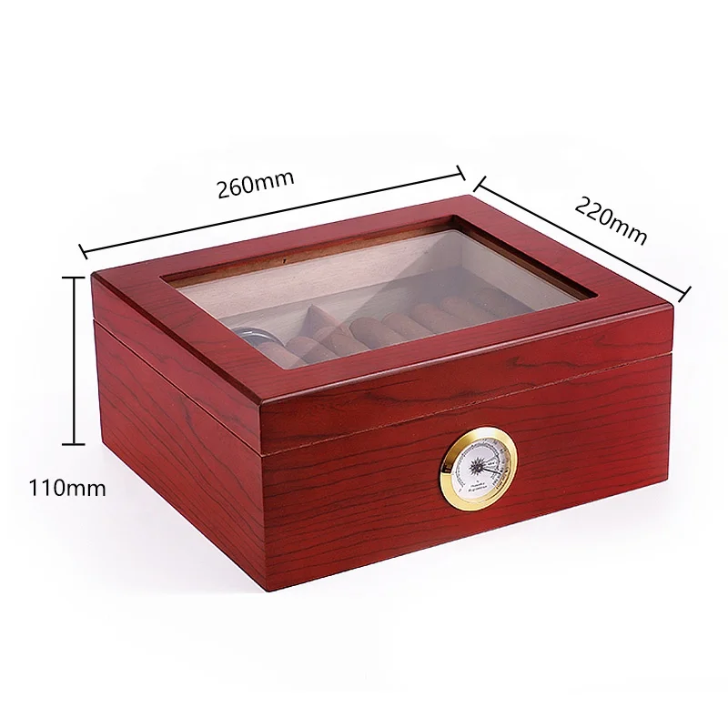 Cherry Wood Cabinet Humidor Portable Modern Lacquer  Manufactured Backwood Technology Humidifier Modern Storage