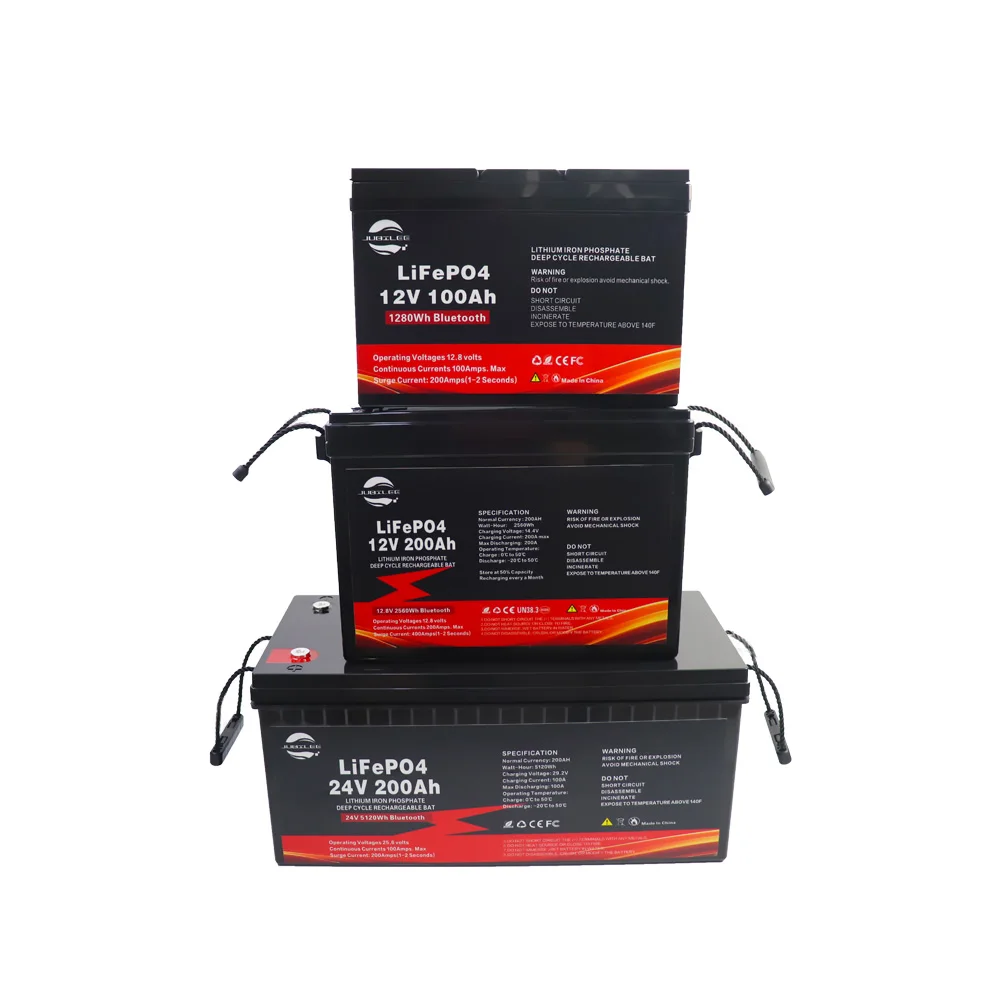 12.8V 25.6V 12V 24V 100Ah 200Ah Lithium Ion Battery LCD Deep Cycle 6000+ High Quality Household Energy Storage Lithium Battery
