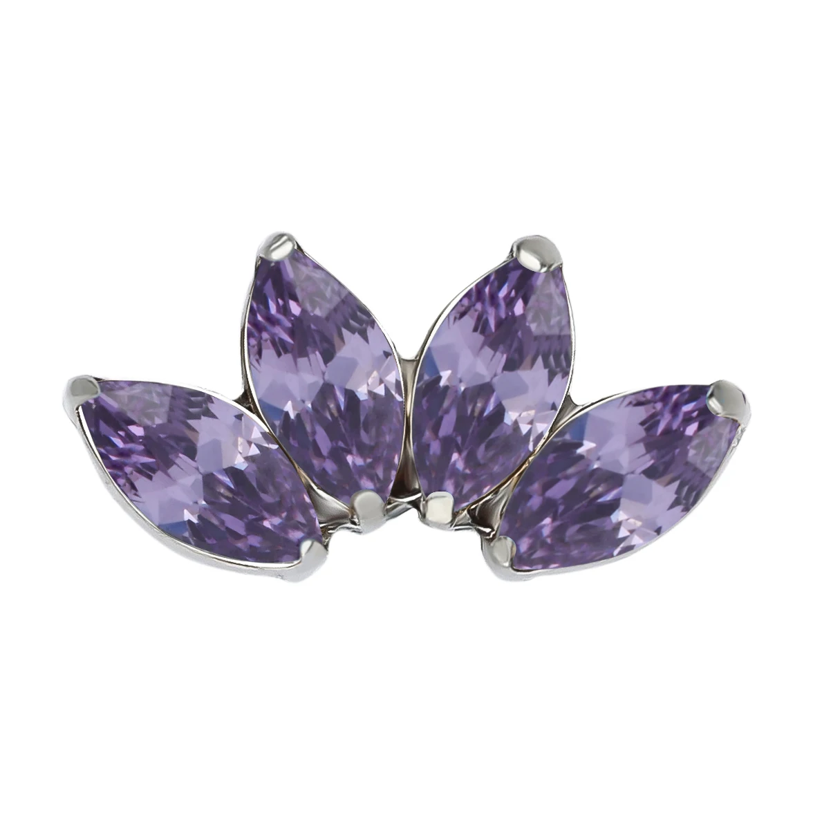 Giometal ASTM F136 Titanium Amethyst Crystal CZ Threadless Ends Conch Helix Tragus Ear Labret Piercing Body Jewelry Factory