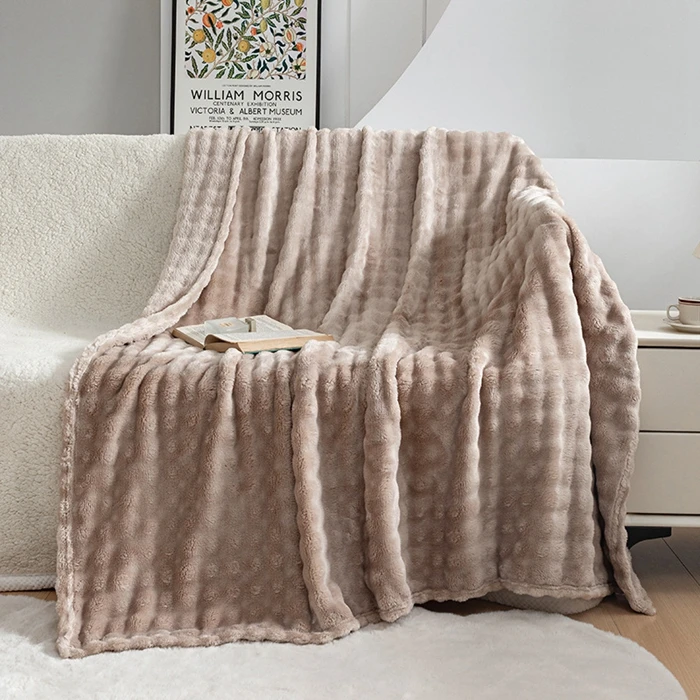 Pink Custom Fleece Microfiber Flannel Blanket Warm Mink Blankets for Winter