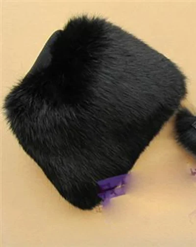 HSPL 2024 Fashion Hot Sale Genuine Rabbit Fur Full Pelt Leg Warmer Women in winter Warm Winter Female Knee Pads Knee Brace