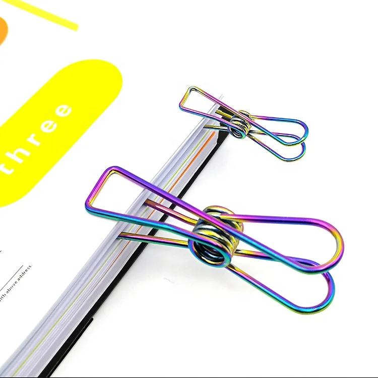 Rainbow small tail clip for Files, Documents, Tickets, Office