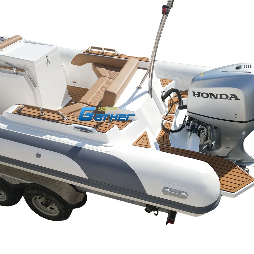 CE 25ft RIB760 C Luxury Yacht Sport RIB Boat RIB Fishing Hypalon Inflatable Boat with Outboard Motors