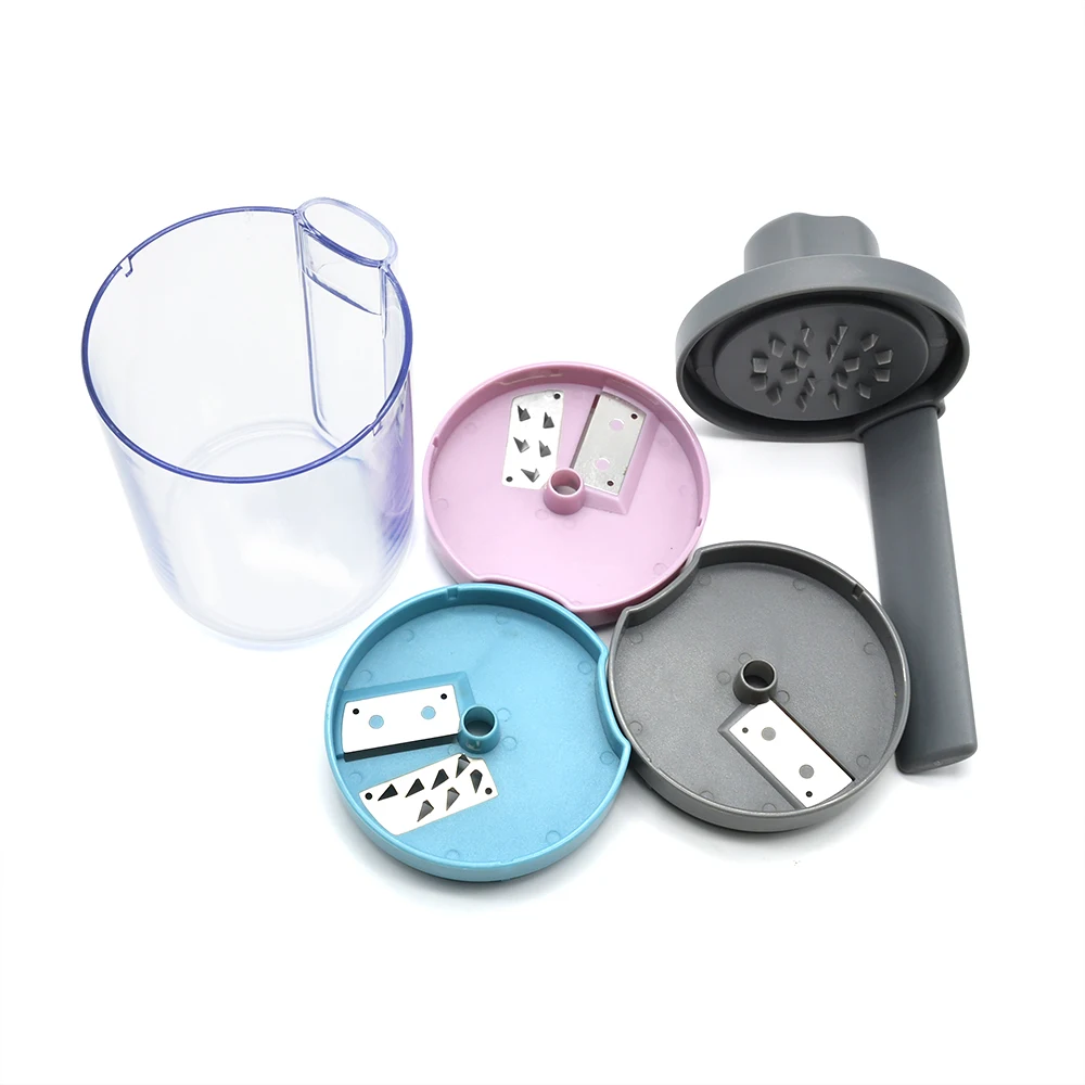 3-in-1 multi functional rotating vegetable chopper spiralizer mini hand held vegetable spiralizer