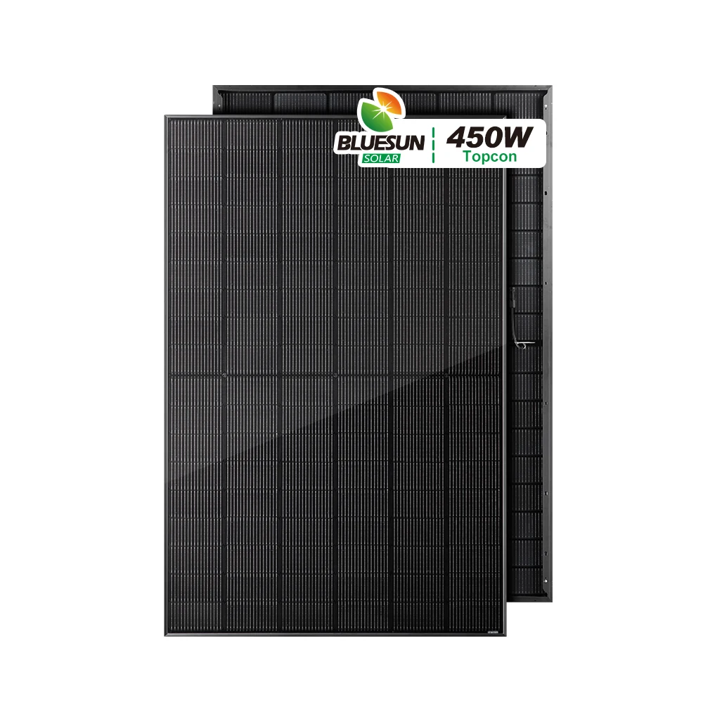 Bluesun Hot Sell 450 Watt Solar Panel 550W All Black Frame Glass Panel Solar Mono Home Use Solar Power Panel