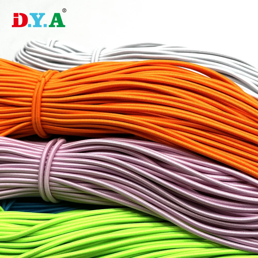 Stock Drawstring Cord Multi Color Elastic Cord Round Elastic String for Sewing Bracelet DIY Garment
