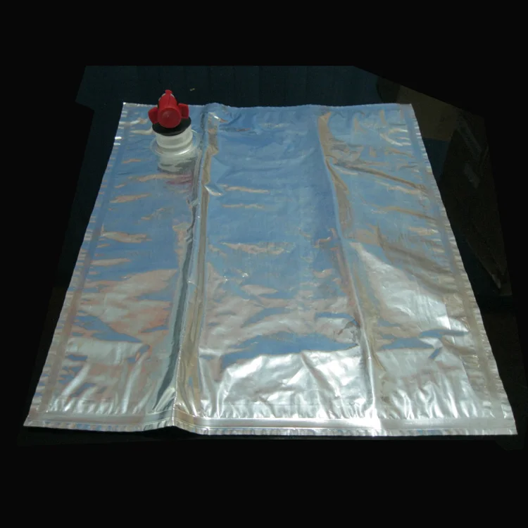 Customized plastic transparent soda bib bag pouch in box 3 liter