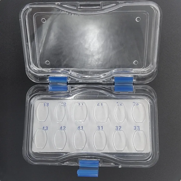 Big stocks Plastic Clear  Elastic Dental Veneer Membrane Box for 12pcs Veneer Packing