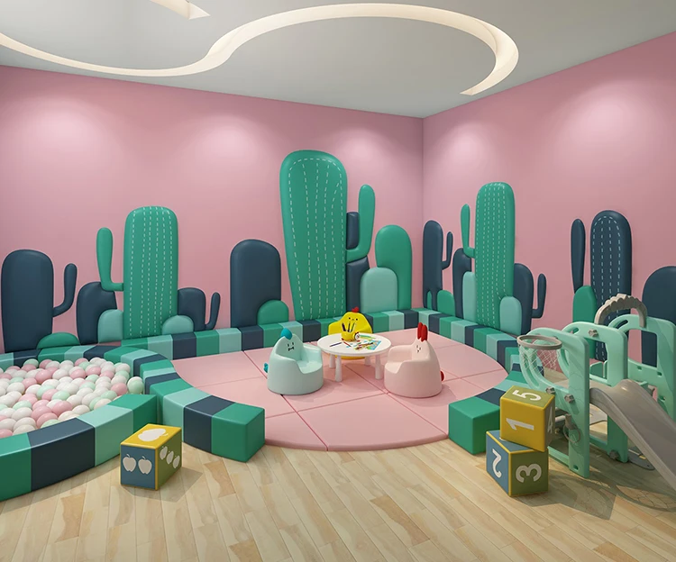 New design baby cute soft play wall padding mat for kids protective foam wall padding