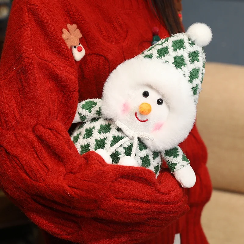Christmas Day Decoration Scarf Snowman Doll Cartoon Standing posture Smile Little Snowman Plush Toy