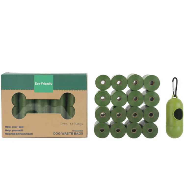 16 Rolls of Garbage Bags and 1 Dispenser Biodegradable Dog Poop Picking Bag for Cleaning and Hygieen Portable Pet Poop Bags