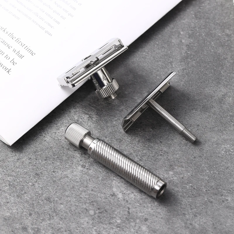 RTS Yaqi Slope Stainless Steel Adjustable Slant Head Mens double edge blade Safety Razor classic shaving