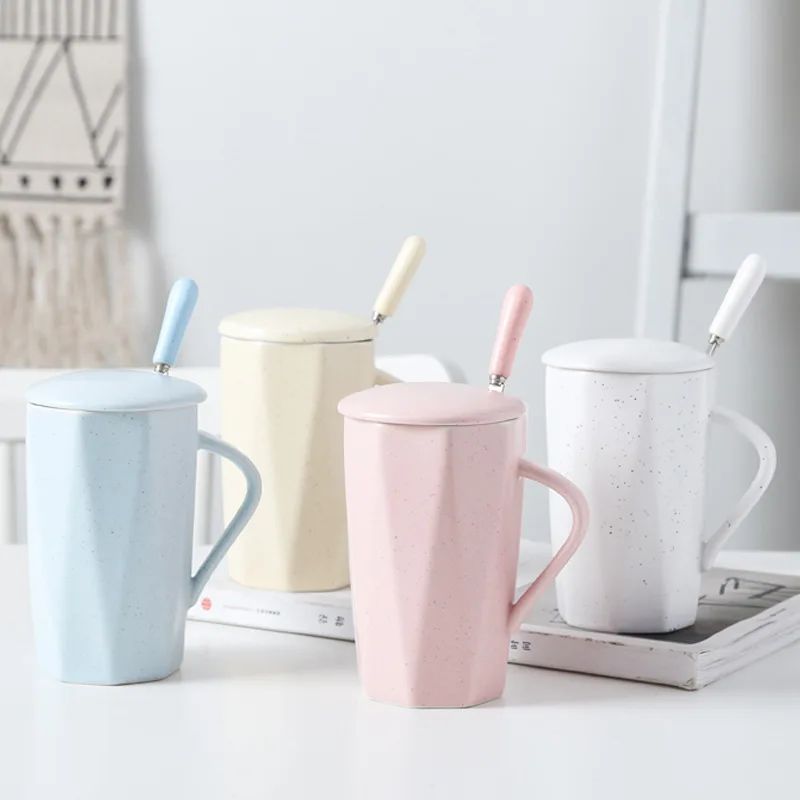 Big Capacity Diamond Ceramic Coffee Water Cup Mug cup sets coffee