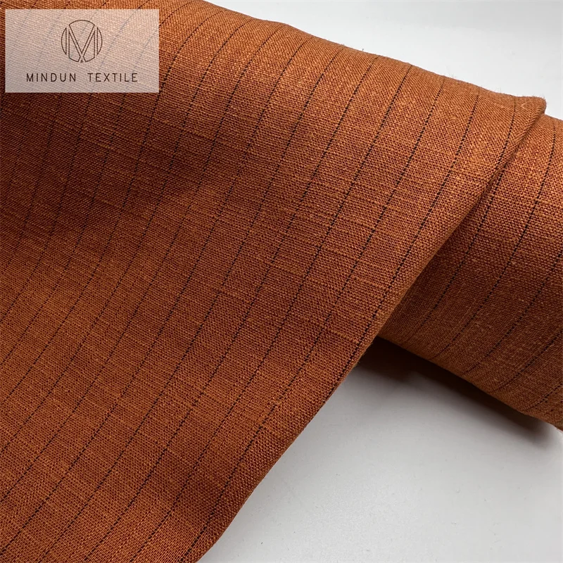 Mindun Wholesale New 170g Solid Color Linen Rayon Fabric Crepe Washed Linen Mixed Fabric