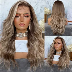 Ash Blonde Highlight Human Hair Transparent HD Lace Front Wigs for Black Women White Women 150 Density Natural Hair Wigs