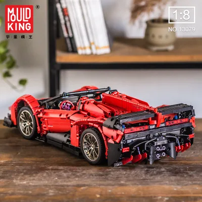 
MOULD KING 13079 red sports car mobile APP version programming electric remote control car assembling spell inserting blocks 