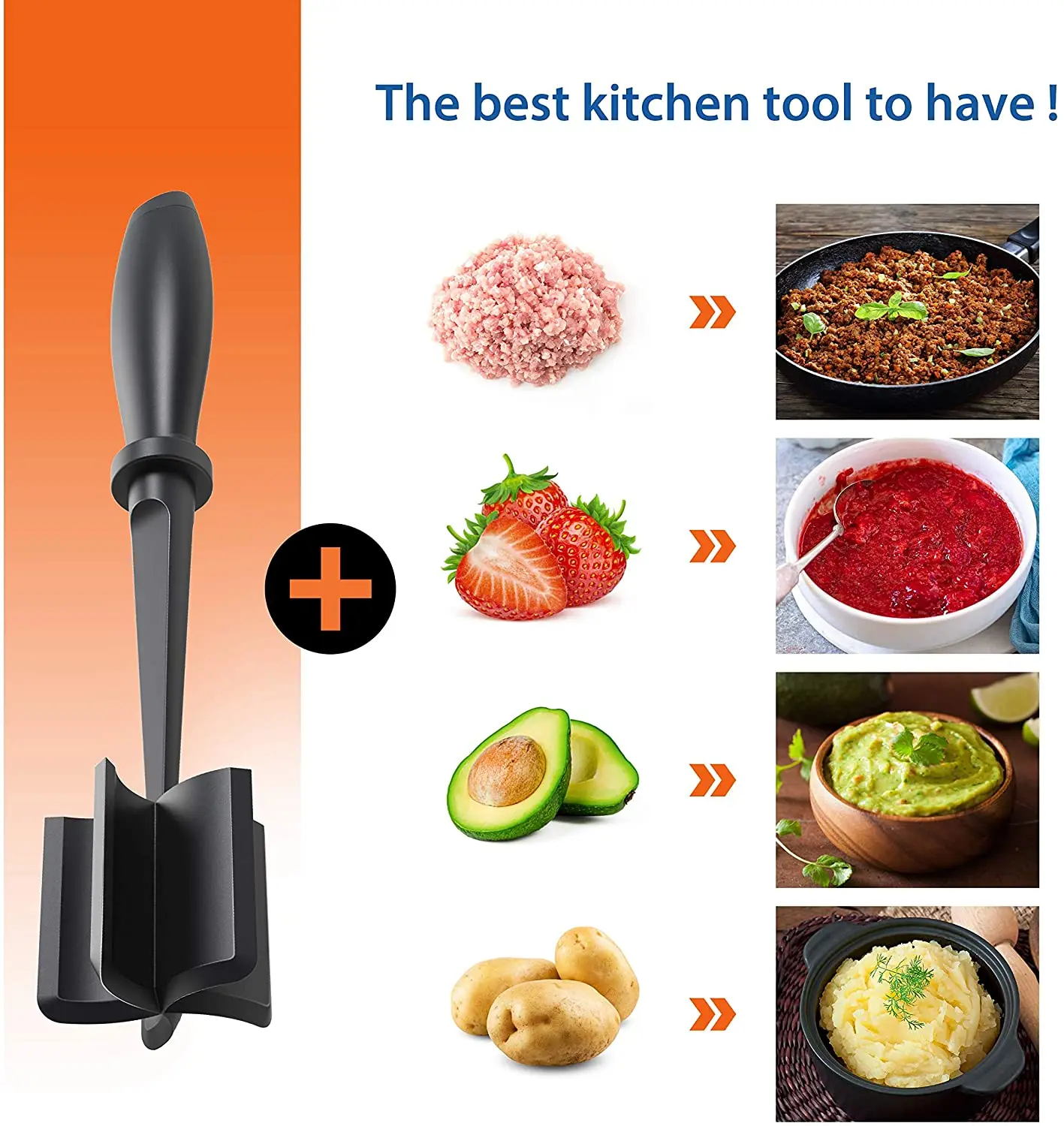 Convenient direct handheld meat chopper mixer stirring grinding pounding meat spatula grinder meat cooking scraper