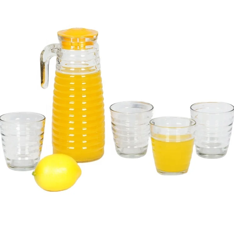 5pcs glass juice jug with cup set