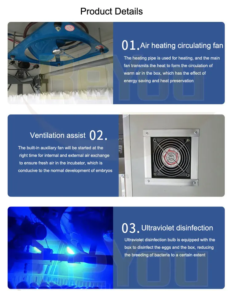 Latest Hot Selling 264 Grey Chicken 264 Egg Incubator And Hatcher Spare Parts