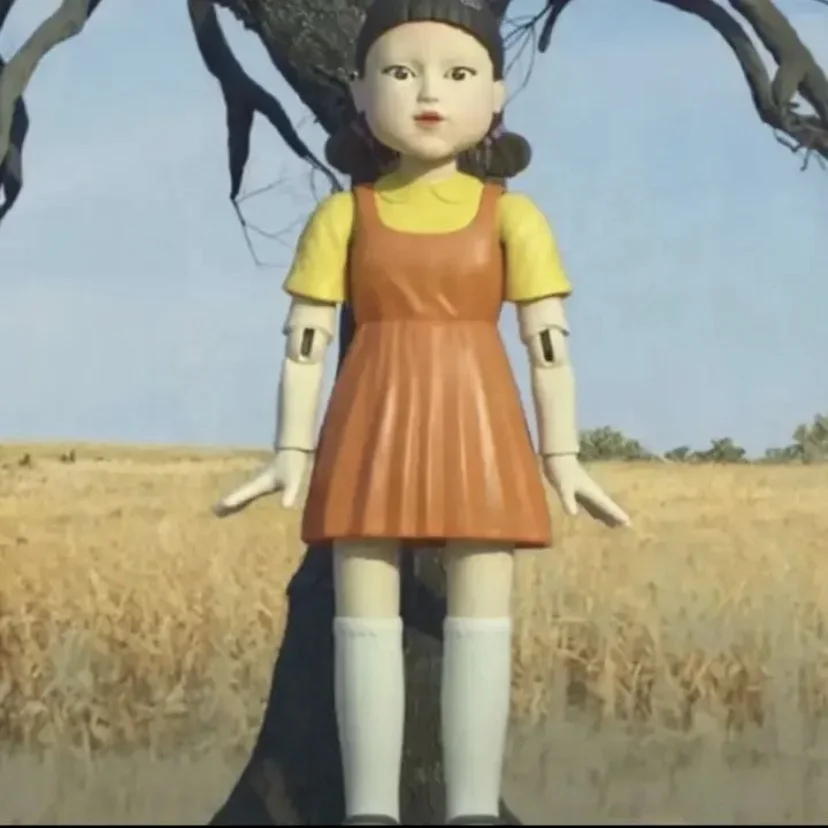 Alarm Clock 123 Wooden Figure Doll  Squid Game Resin Decoration Alarm Clock Decoration Squid Game Surrounding The Same Paragraph