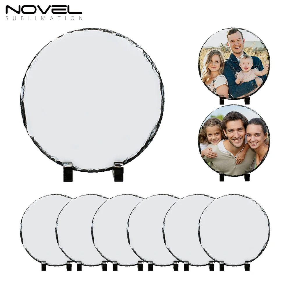 For Desktop DIY Personalized Gift Custom Stone Slate Picture Frame with Display Stand Decoration Sublimation Slate Blanks