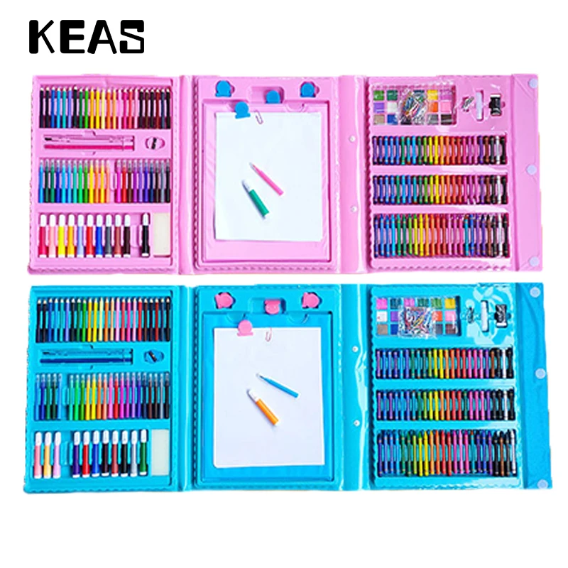 KEAS 208 шт. лучший подарок художественная Школа Канцелярский набор для рисования детей с доской