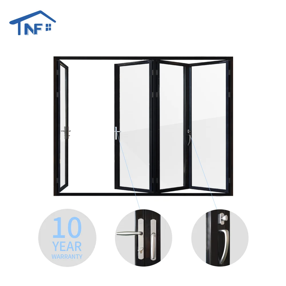 Foshan NF aluminium 4 panel clear glass exterior door