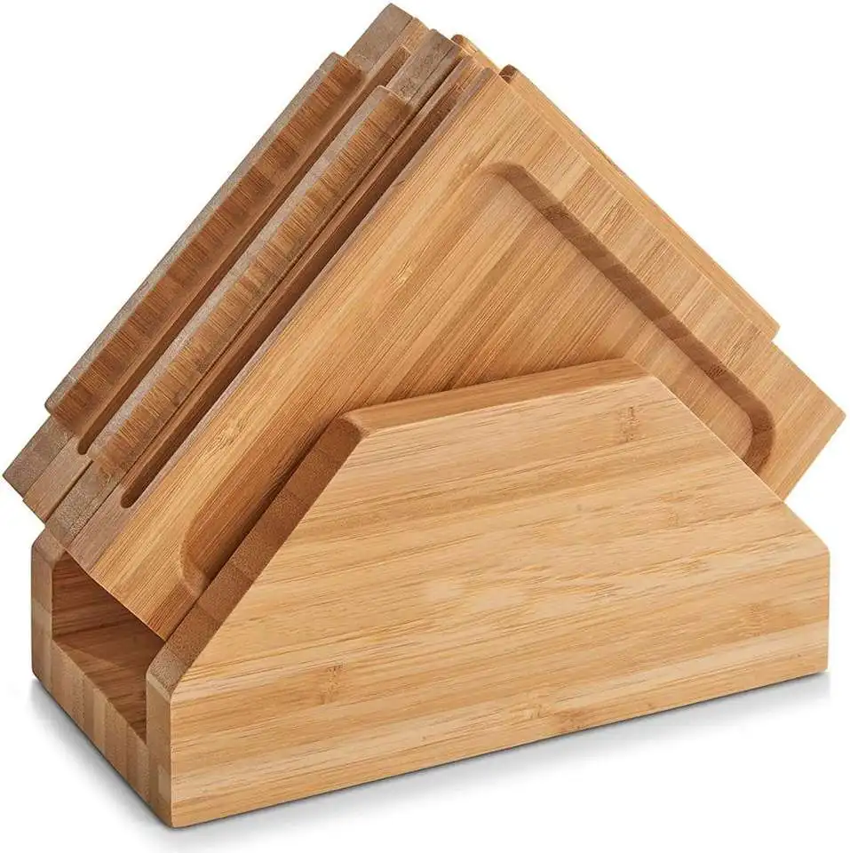 Bamboo cheese board with display stand, wooden deli platter and meat serving board for housewarming, parties and weddings