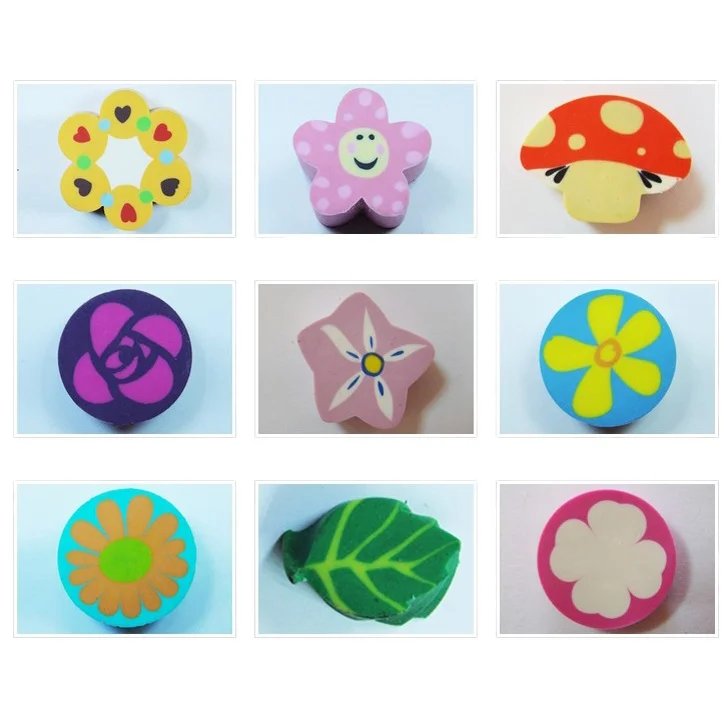 Hot Sale Custom Print Cute Flowers, Animals, Ballst Cartoon Various Shapes TPR Pencil Eraser For Children,non-toxic Eraser