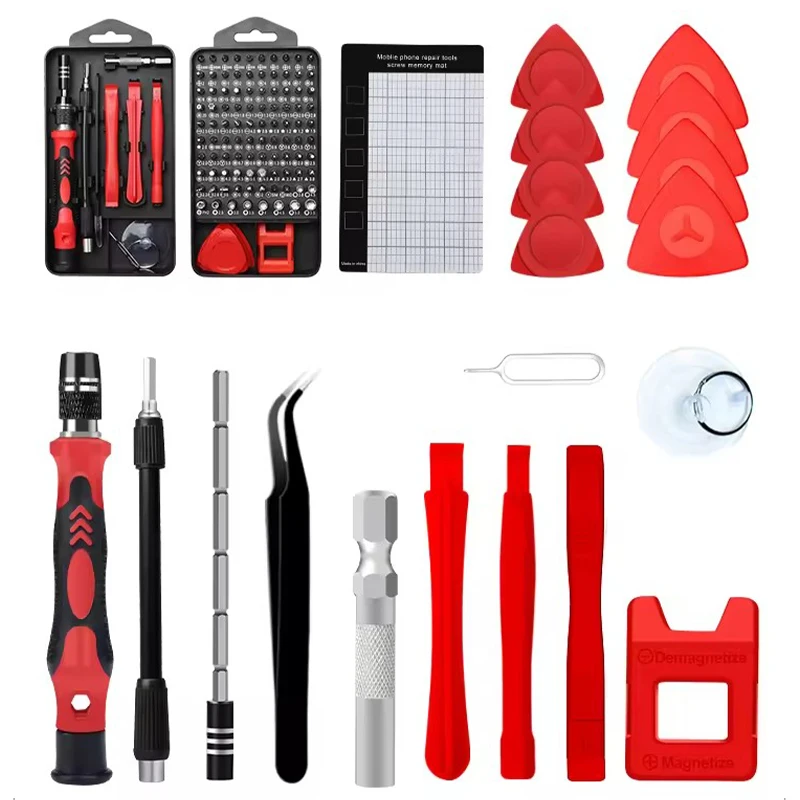 Hot Selling 117 In 1 Small Precise Screwdriver Set with 98Pcs Interchangeable CRV Steel Magnetic Bits for Xiaomi Phone Repairing