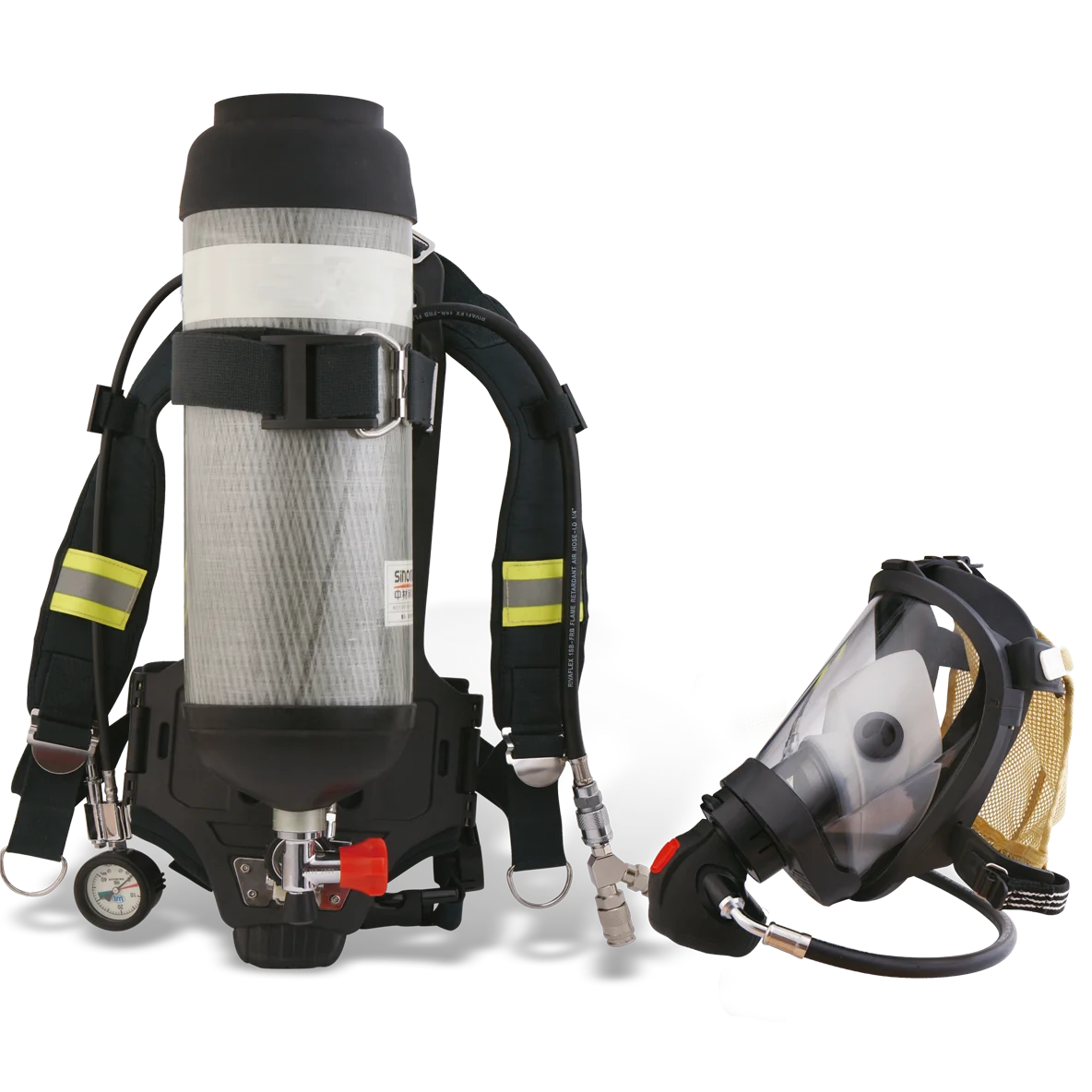CE Hot Sell 3L Aramid backplat Carbon fiber fire fighting equipment self-contained breathing apparatus SCBA