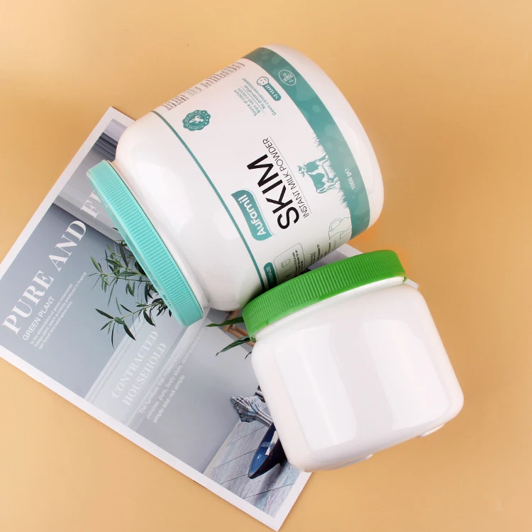 Custom 1kg 2kg Goat Skimmed Baby Milk Powder Jar Recycled Plastic Pet Protein Loose Powder Container Bottle With Screw Lid