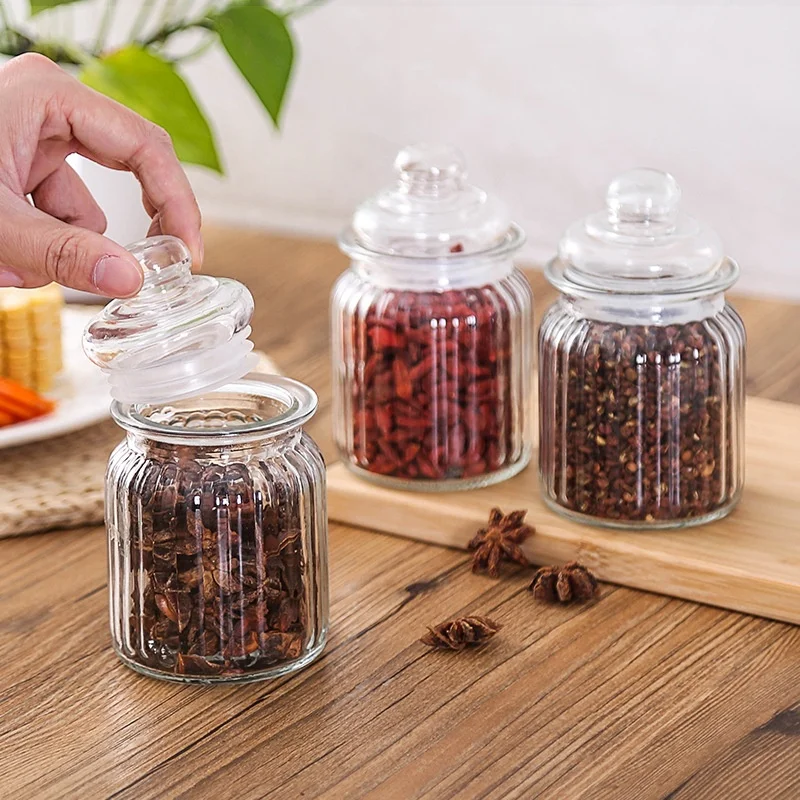 280ml 10oz Glass Jar with Glass Direct Lid for Candy Honey Sugar Candle