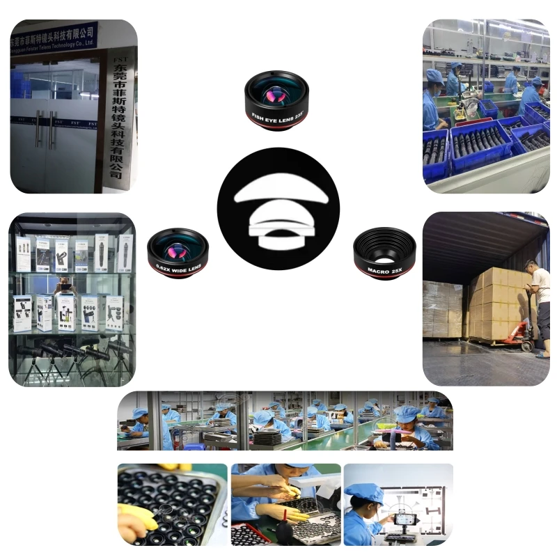 3 in 1 Clip On 180 Degree Fish Eye Lens+0.65X Wide Angle+10X Macro Lens,Universal HD Camera Lens Kit for Smartphone