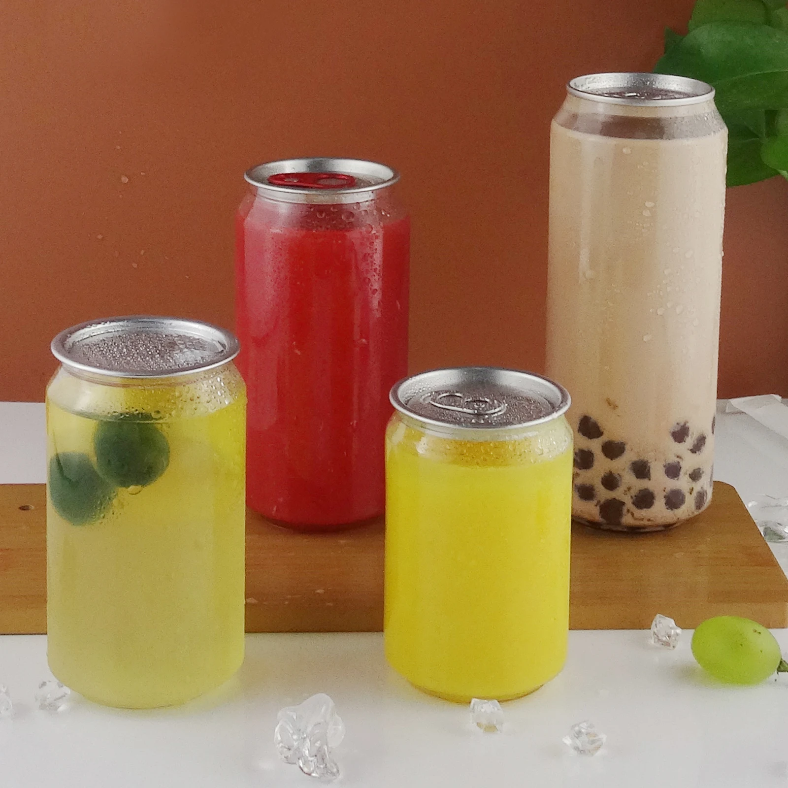 375ml, 500ML  12oz 16oz PET plastic juice bottles with caps beverage ring pull cans POP cans