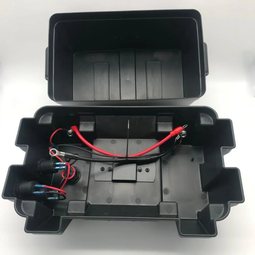Outdoor Adventure Camping Plastic High Current Terminal LED Voltmeter USB Output Battery Box