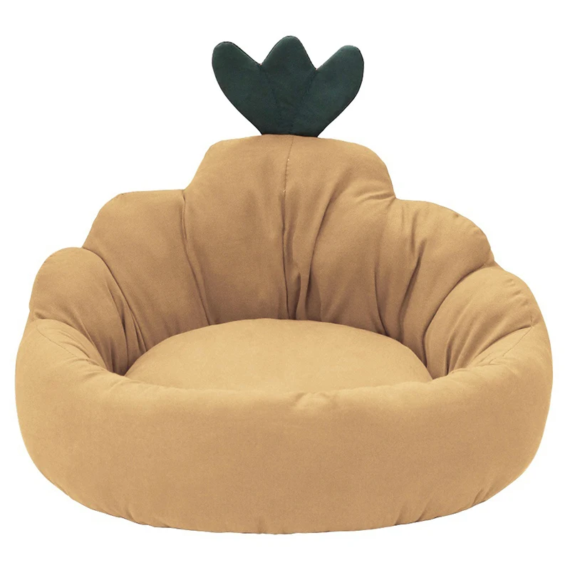 Custom Warm Cute Waterproof Washable Pet Sofa Bed Cushion Universal For All Seasons Pumpkin Shaped Dog Pet Bed Cushion