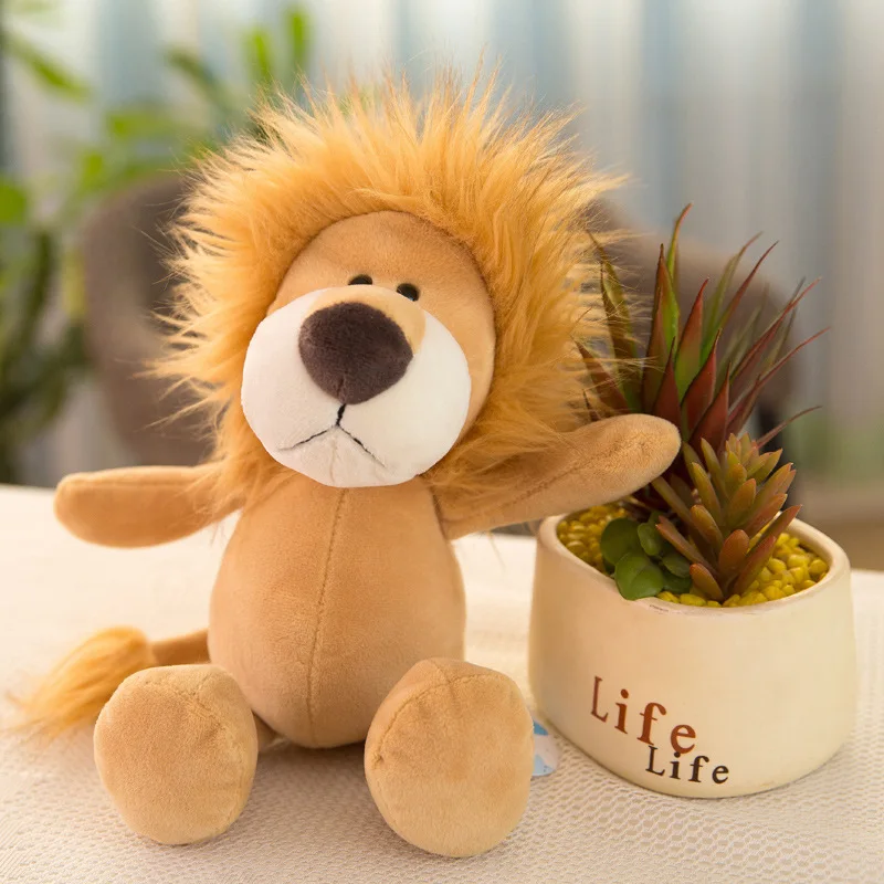 Wholesale forest animal 25 35cm activities gifts for kid birthday plush toys lion plush toys stuffed zoo animals plush tiger